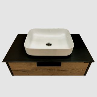 Comforty Зеркало-шкаф "Эдинбург-90" бетон светлый